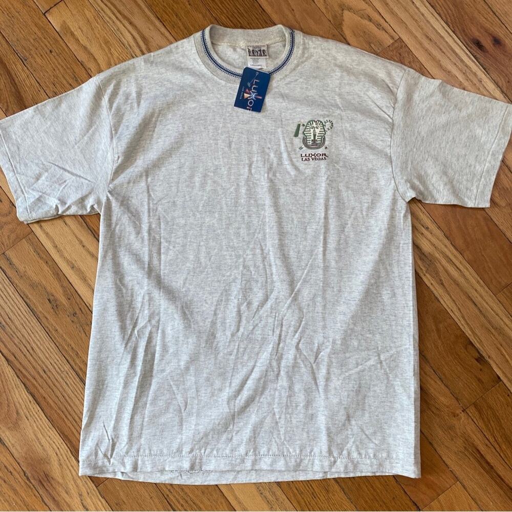 NOS Vintage Single Stitch Embroidered Luxor Las Vegas Tee Size XL